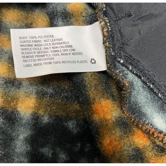 NWT Ava & Viv 2X Women’s Curly Fleece Plaid Jacket Black Gold Shirt Shacket - Picture 10 of 12